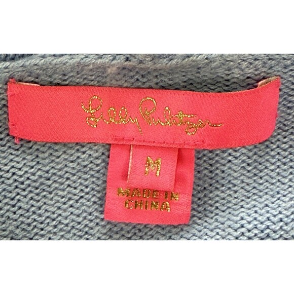 Lilly Pulitzer Women’s Coastal Chic Light Blue Open Front Cozy Cardigan Size Med - Picture 5 of 9